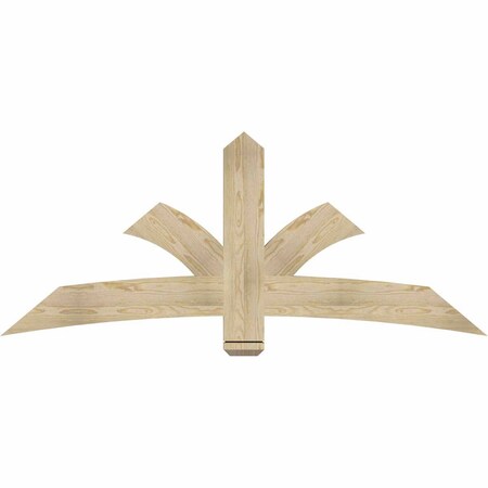Ekena Millwork Davenport Rough Sawn Timber Gable Bracket, Douglas Fir, 72"W x 30"H x 2"D x 6"F, 10/12 Pitch GBW072X30X0206DAV00RDF